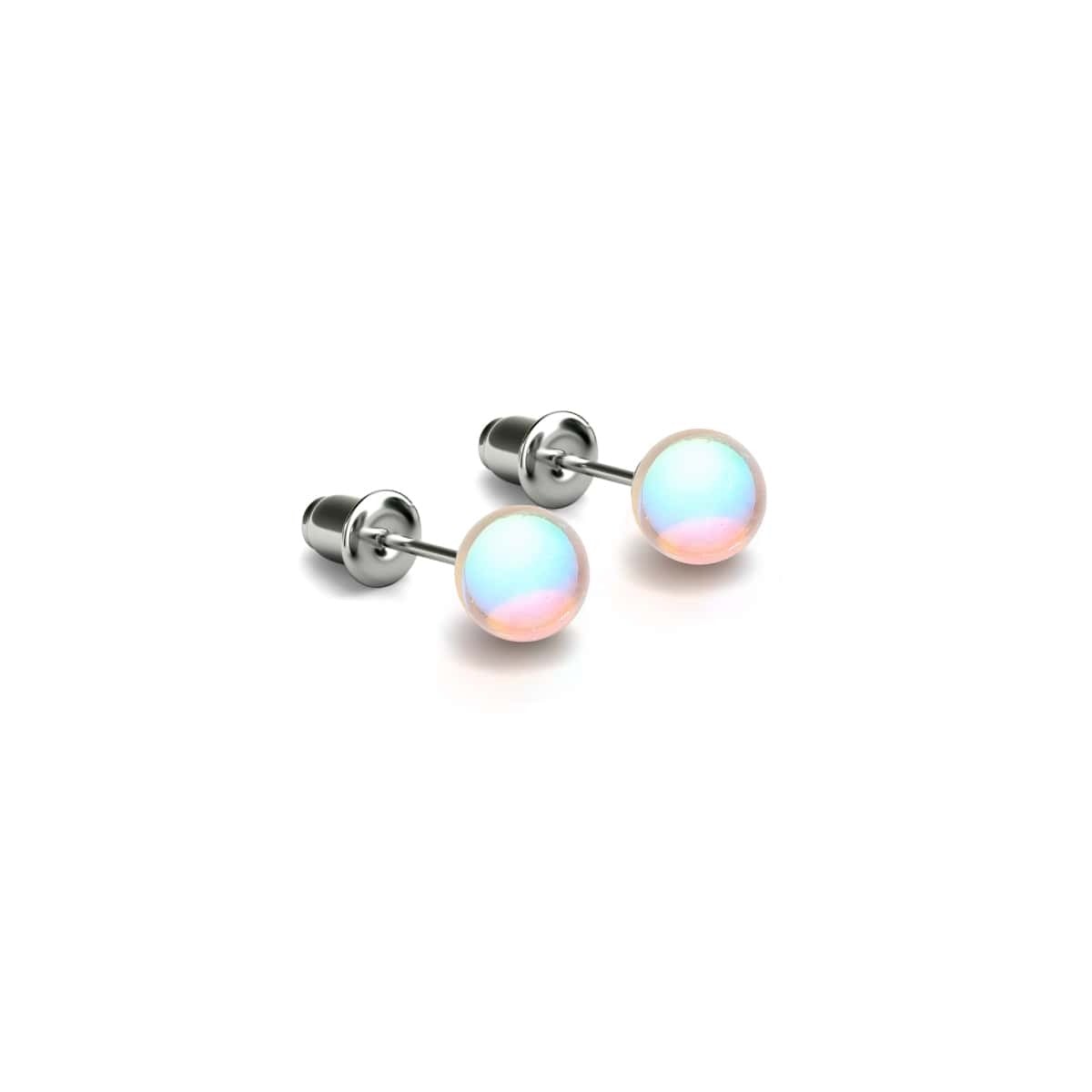 Champagne Supernova | Argent sterling .925 | Boucles d'oreilles mini clous Galaxy Glass